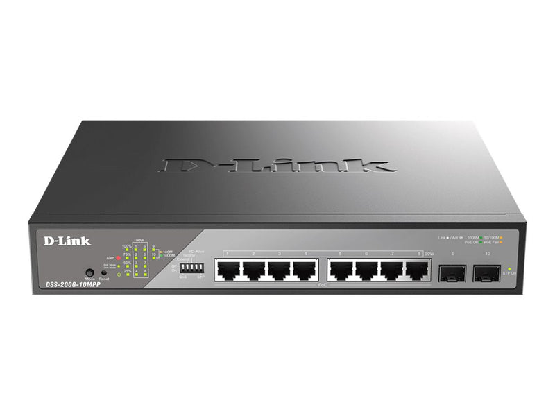 D-Link 10-Port Gigabit Switch – Für Überwachung, PoE++ Unterstützung