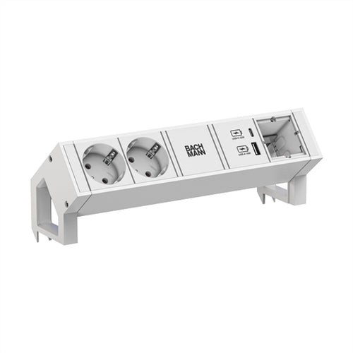 Bachmann Steckdosenleiste – 2 Steckdosen, USB A/C, kompakt