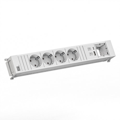 Bachmann Tischsteckdose – 4 Steckplätze, USB-A/C Ladeoption