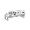 Bachmann DESK2 Steckdosenleiste – USB-Ladefunktion, Aluminiumgehäuse