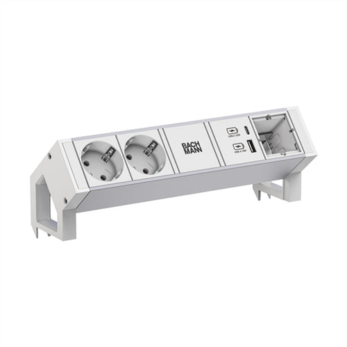 Bachmann Steckdosenleiste – 2 USB-Anschlüsse, Aluminiumgehäuse
