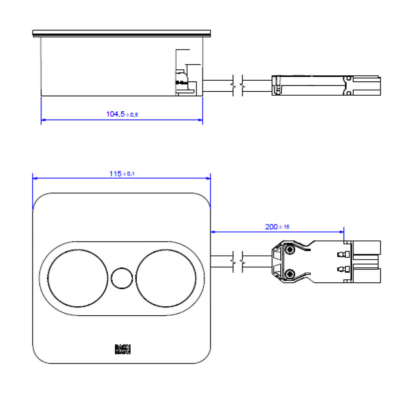 Bachmann Tischanschluss – USB A & C, für Büro und Konferenzräume