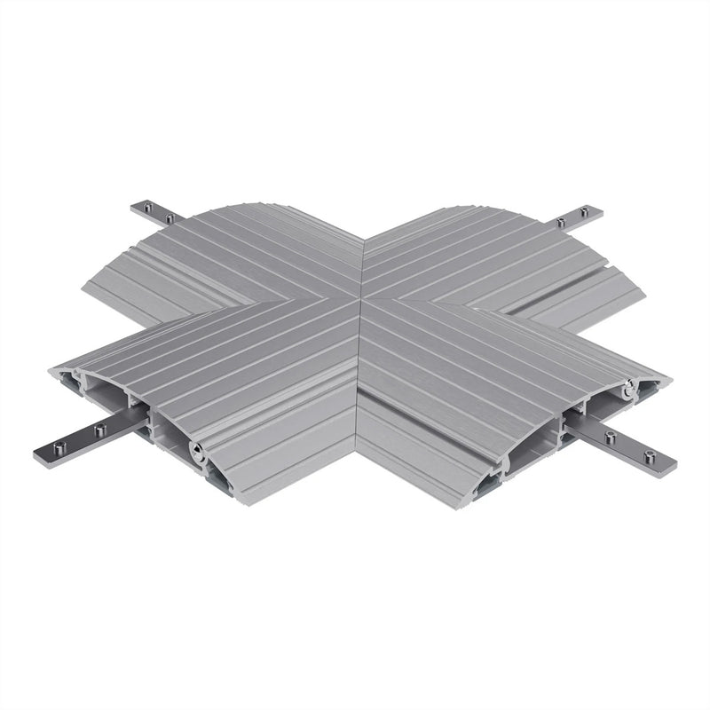 Dataflex Kabelschutz – Kreuzverbindung, silber, recyceltes Material