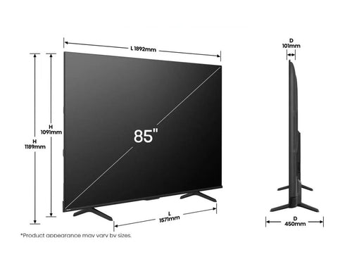 Hisense 85" Smart-TV – 4K UHD, HDR für lebendige Farben