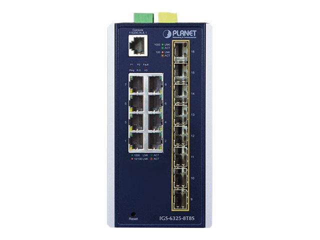 PLANET TECHNOLOGY Netzwerk-Switch – 16 Ports, wandmontierbar