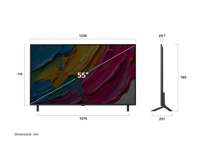 LG 55" QNED Fernseher – 4K, AI-optimiertes Bild