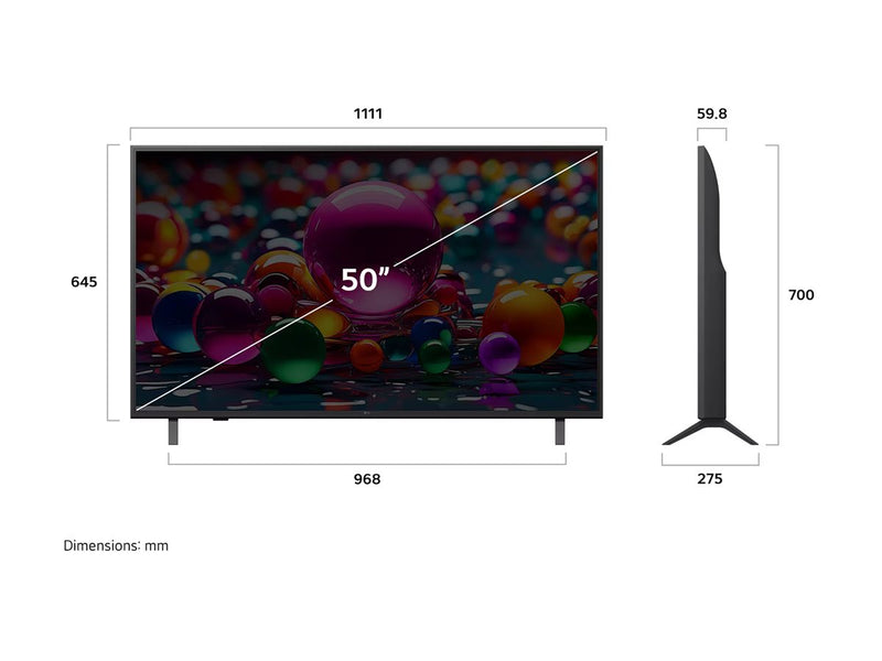 LG 50" Smart-TV – 4K UHD, HDR für lebendige Farben