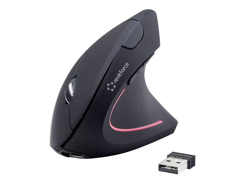 Renkforce Vertikale Maus – Kabellos, Ergonomisch für Rechtshänder