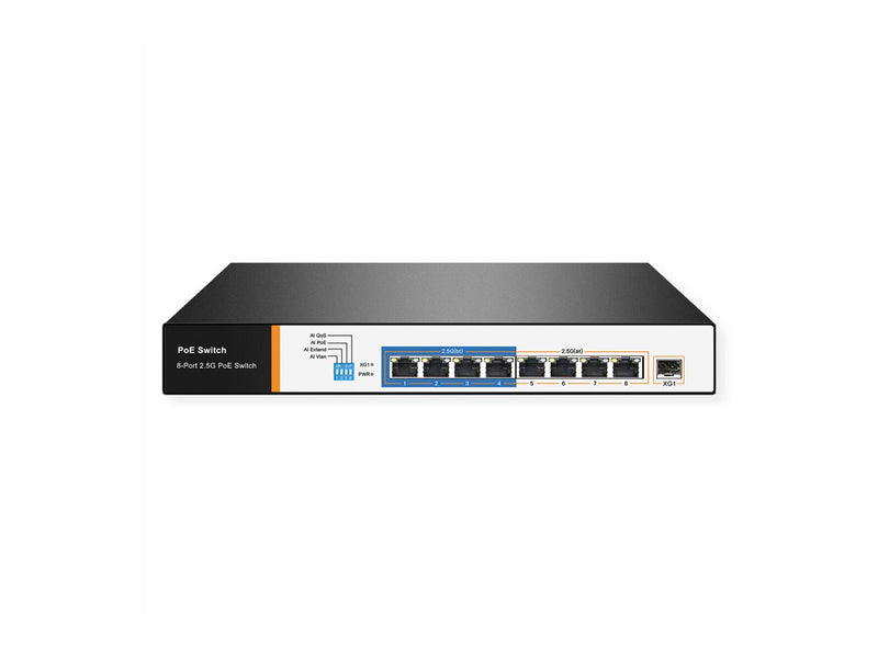 VALUE Netzwerk-Switch – 8 PoE+ Ports, 10 GbE Uplink