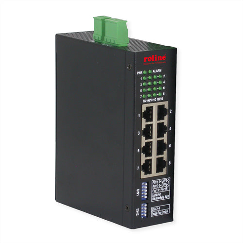 ROLINE Ethernet-Switch – 8 Ports, für DIN-Schienen