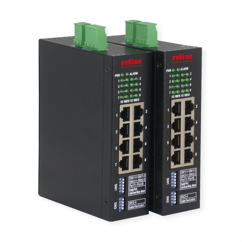 ROLINE Ethernet-Switch – 8 Ports, für DIN-Schienen