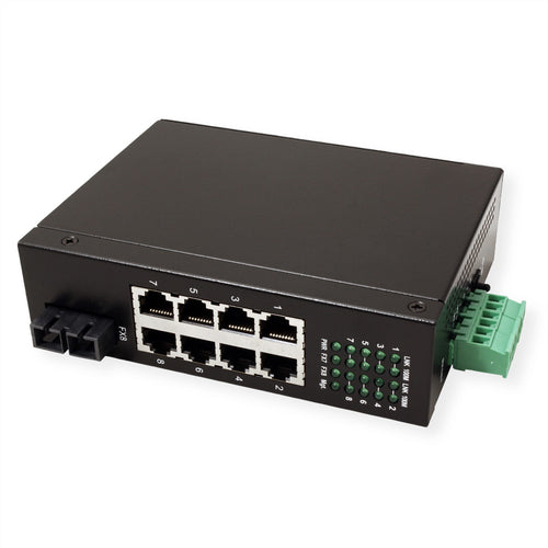 ROLINE Industrie-Switch – 8 Anschlüsse, DIN-Schiene montierbar