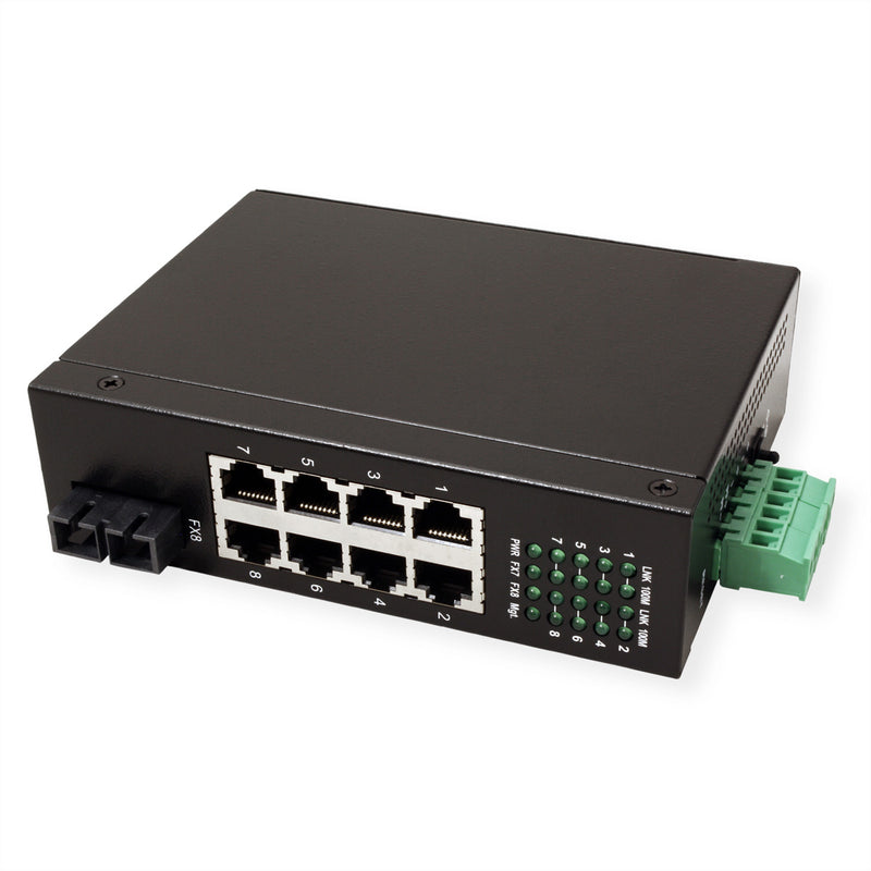 ROLINE Industrie-Switch – 8 Anschlüsse, DIN-Schiene montierbar