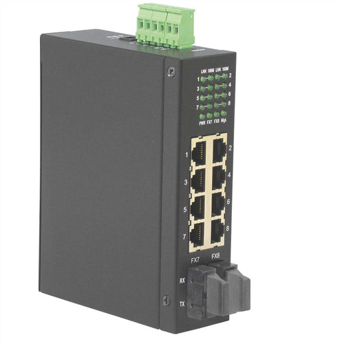ROLINE Industrie-Switch – 8 Anschlüsse, DIN-Schiene montierbar