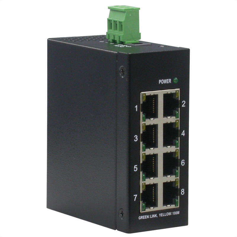 Roline Fast Ethernet Switch – 8 Ports, für DIN-Schiene