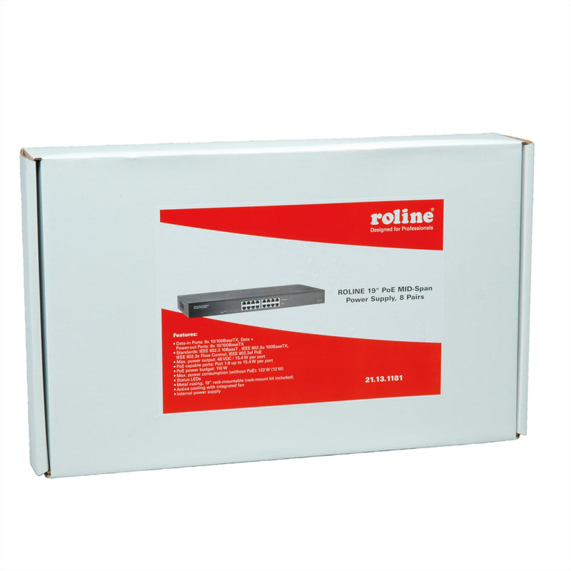 ROLINE PoE Power Supply – 8 Ports für Netzwerkgeräte