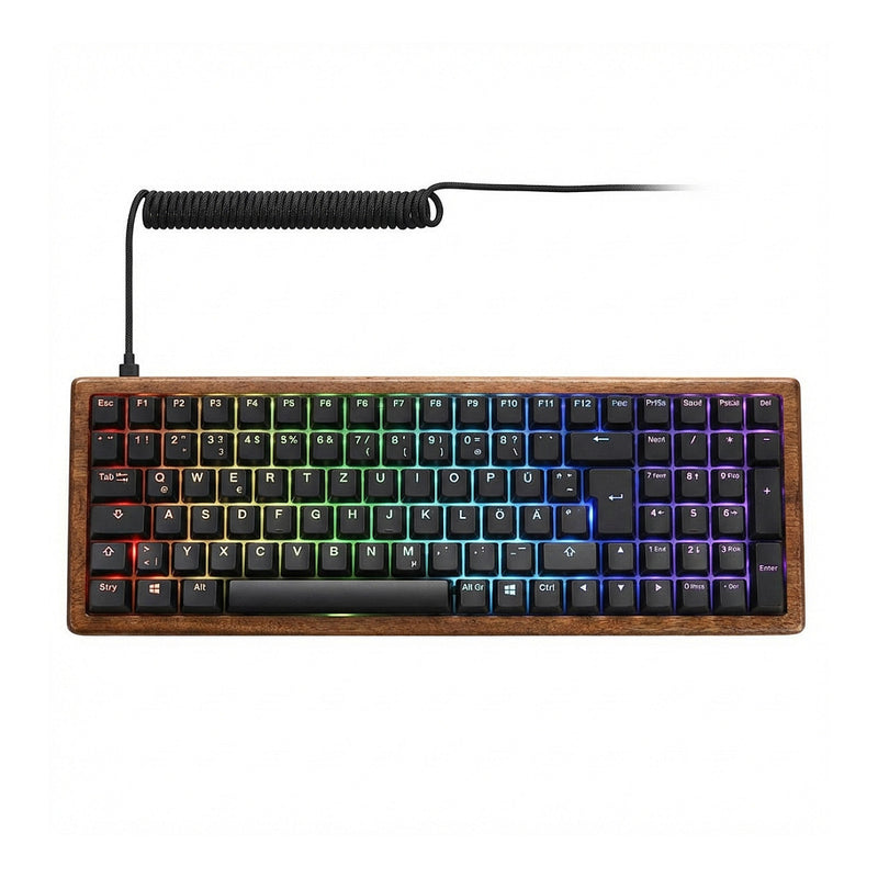 SHARKOON SKILLER Tastatur – Holzdesign, leise Tasten
