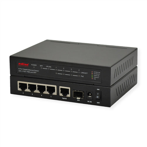 ROLINE Gigabit Switch – 5 Ports, PoE+ Unterstützung