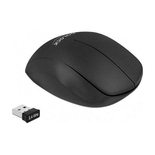 DELOCK Ergonomische USB-Maus – kabellos, für Rechtshänder