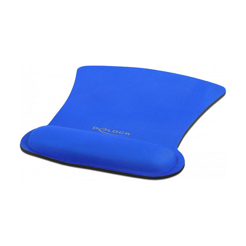 DELOCK Mauspad – Ergonomisch mit Handballenauflage, Blau