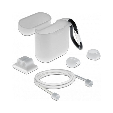 DELOCK Zubehörset für AirPods – Schutztasche, Ohrenstöpsel