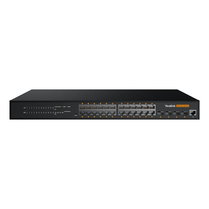 Yealink 24-Port Netzwerk-Switch – PoE+ für effiziente Verwaltung