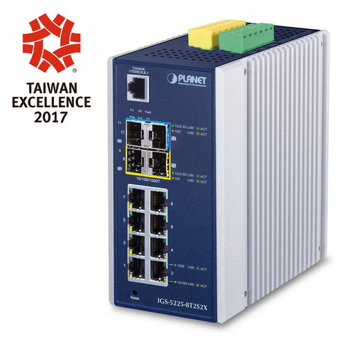 PLANET Switch – 12 Ports, für Wand- und DIN-Schienenmontage