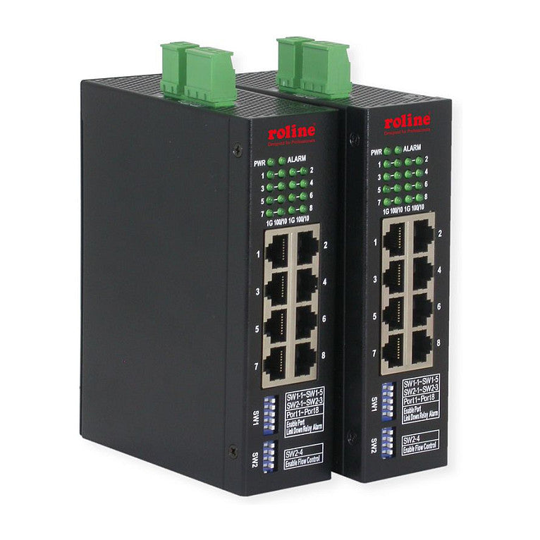 ROLINE Ethernet-Switch – 8 Ports, für DIN-Schienen