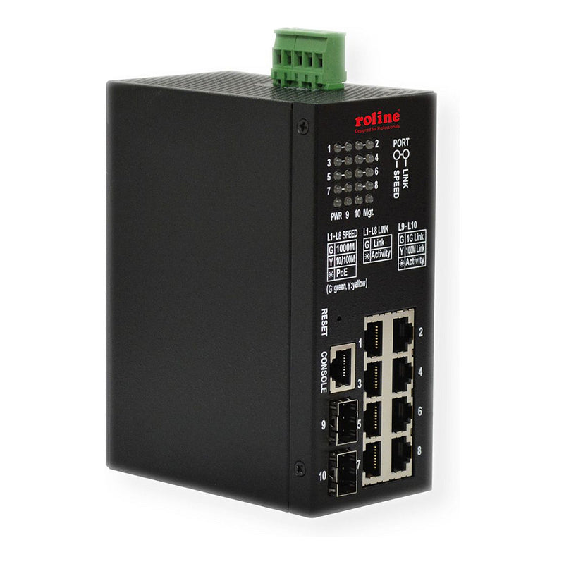 ROLINE Gigabit Switch – 10 Ports, PoE+ für einfache Netzwerke