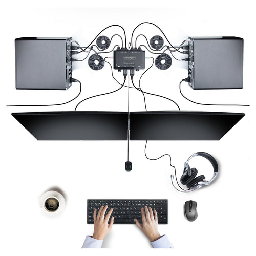 StarTech KVM Switch – 2 Monitore, 4K Unterstützung