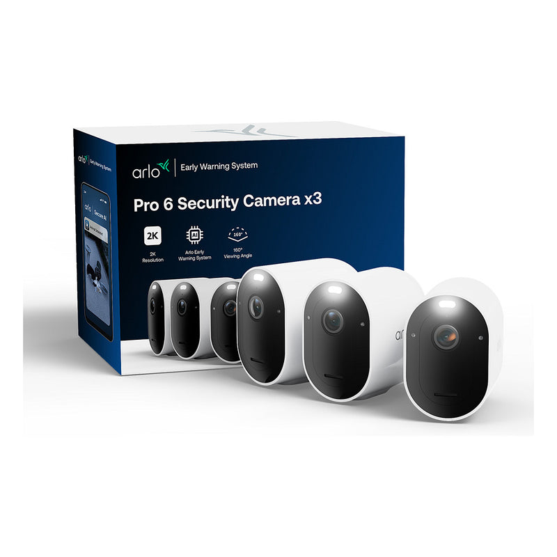 Arlo Pro 6 Überwachungskamera-Set – Wetterfest, WLAN, 2K-Video