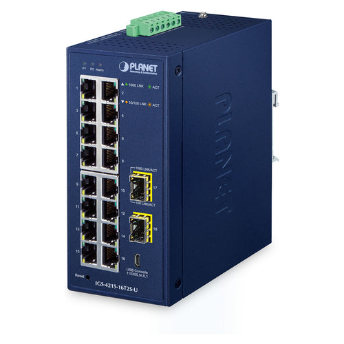 Planet Technology 16-Port Switch – Managed, Gigabit Ethernet