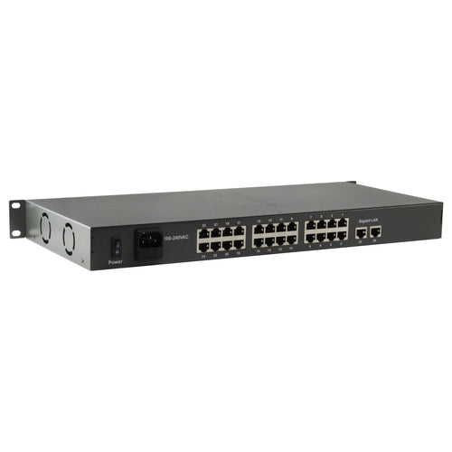 LevelOne Netzwerk-Switch – 24 PoE+ Ports, Rack-montierbar