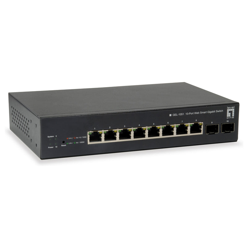 LevelOne Netzwerk-Switch – 8 PoE-Ports, 70 W Leistung