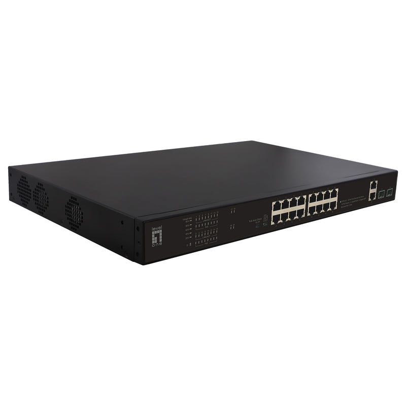 LevelOne Netzwerk-Switch – 20 Anschlüsse, Power over Ethernet