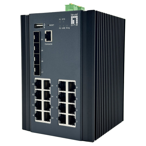 LevelOne Netzwerk-Switch – 16 Gigabit-Ports, einfaches Web-Management