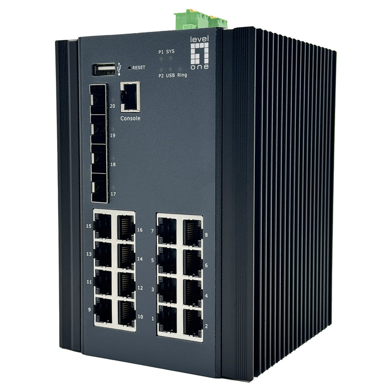 LevelOne Netzwerk-Switch – 16 Gigabit-Ports, einfaches Web-Management