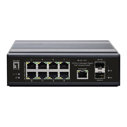 LEVELONE 10-Port Switch – PoE++ für flexible Montage
