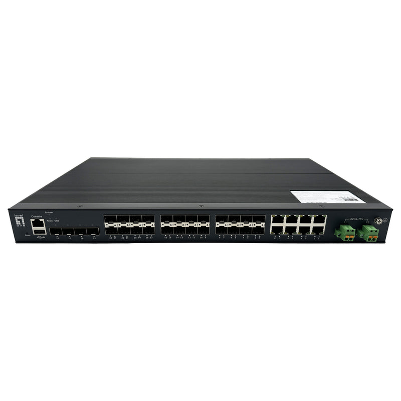 LevelOne Netzwerk-Switch – 28 Anschlüsse, Gigabit-Geschwindigkeit