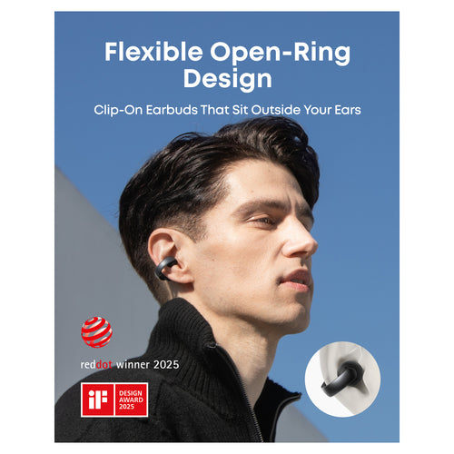 ANKER Soundcore AeroClip – Kabellose Clip-On Kopfhörer mit Mikrofon