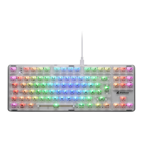 SHARKOON Crystal Shark Tastatur – Kabellos, RGB-Beleuchtung