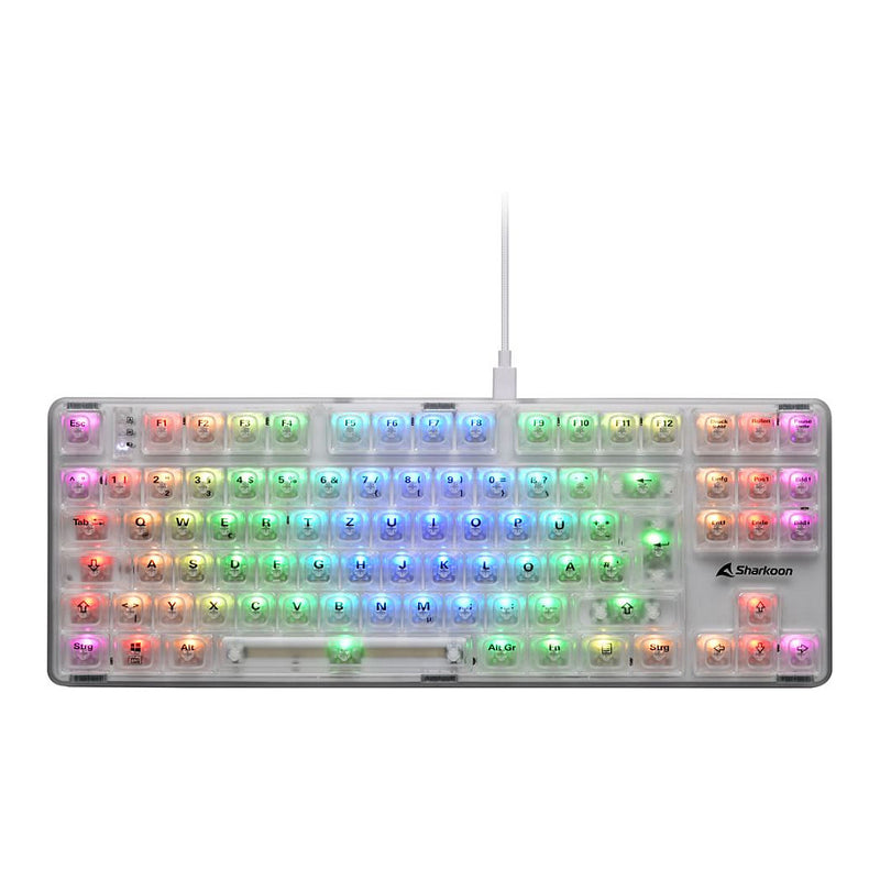 SHARKOON Crystal Shark Tastatur – Kabellos, RGB-Beleuchtung