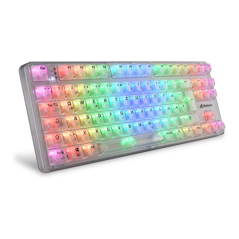 SHARKOON Crystal Shark Tastatur – Kabellos, RGB-Beleuchtung