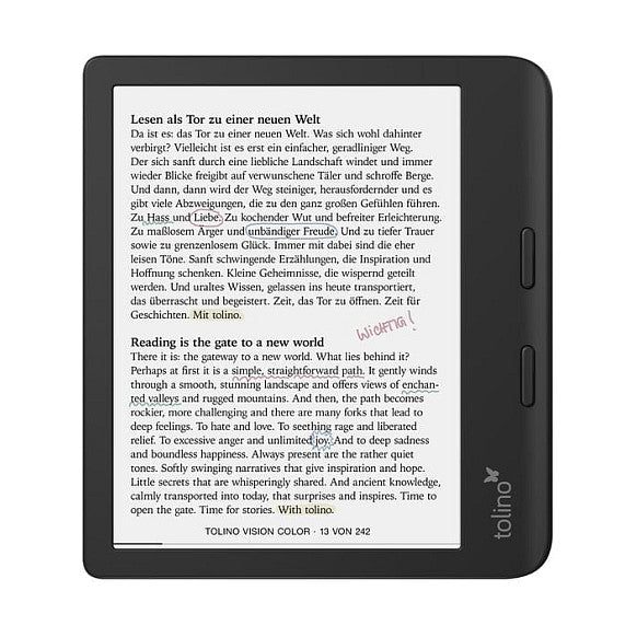 Tolino Vision Color eBook-Reader – 7" Farbdisplay, WLAN