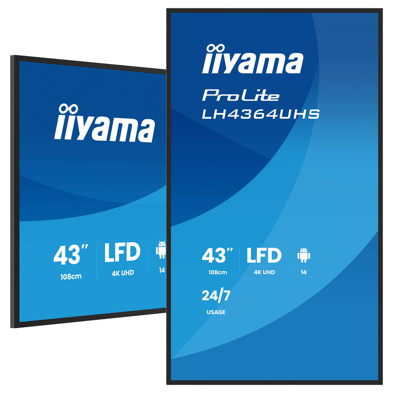 Iiyama 43" Display – 4K UHD, integrierter Mediaplayer