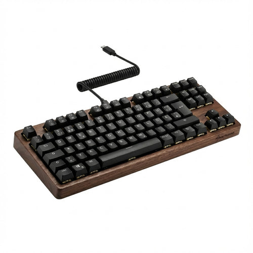 Sharkoon Mechanische Tastatur – Holzdesign, leise Tasten