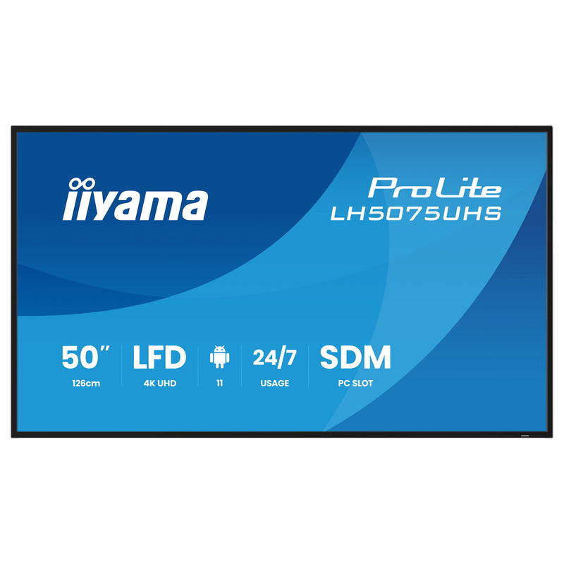 Iiyama 50" Digital-Signage-Display – 4K UHD, 24/7 Betrieb