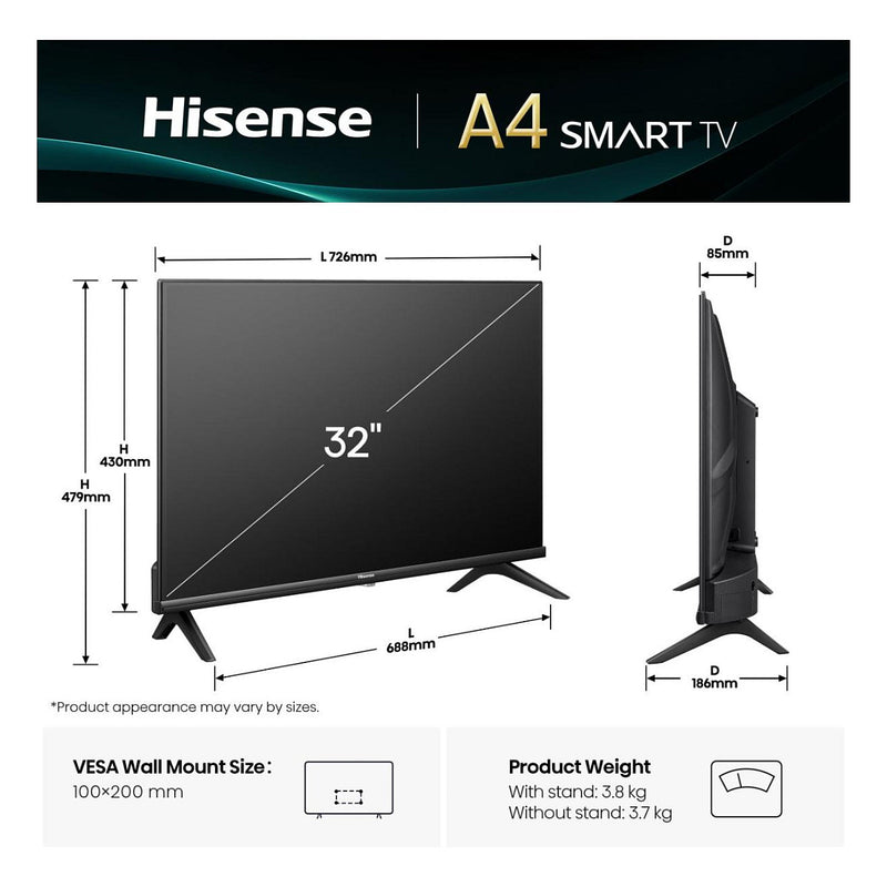 Hisense 32" Monitor – Full HD, vielseitige Anschlüsse