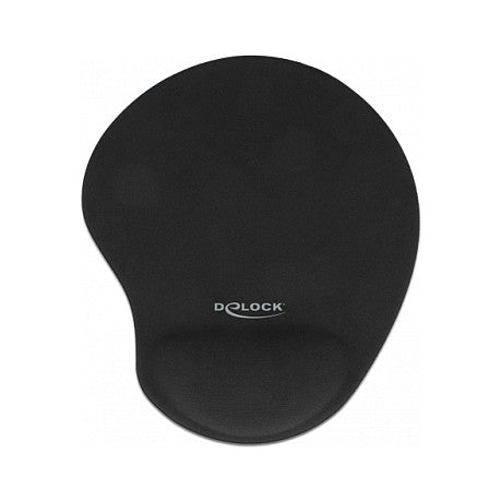 DELOCK Ergonomisches Mauspad – Mit Gel-Handballenauflage, Schwarz