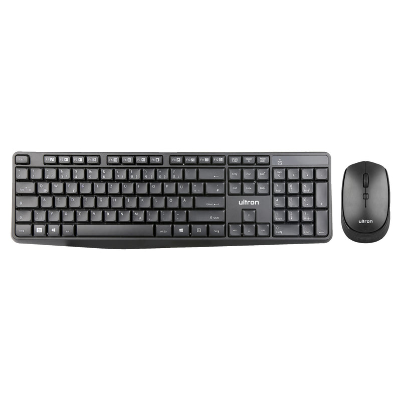 ULTRON Kabelloses Tastatur-Maus-Set – Einfaches Arbeiten, Deutsch Layout